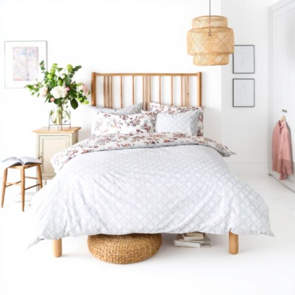 Housse de couette Fat Face floral oiseaux coton respirant