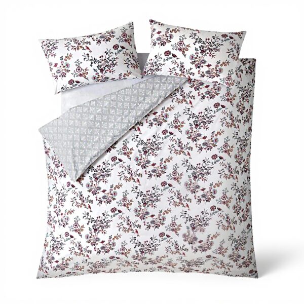 Housse de couette Fat Face floral oiseaux coton respirant