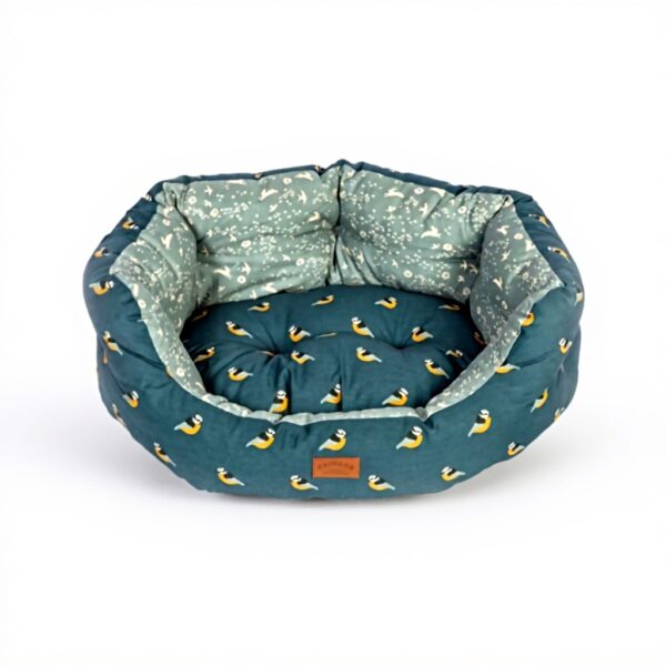 Panier pour chien FatFace durable bleu sarcelle oiseaux