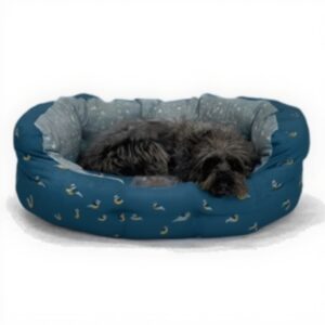Panier pour chien FatFace durable bleu sarcelle oiseaux