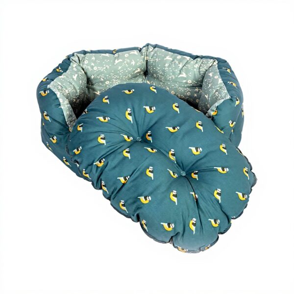 Panier pour chien FatFace durable bleu sarcelle oiseaux