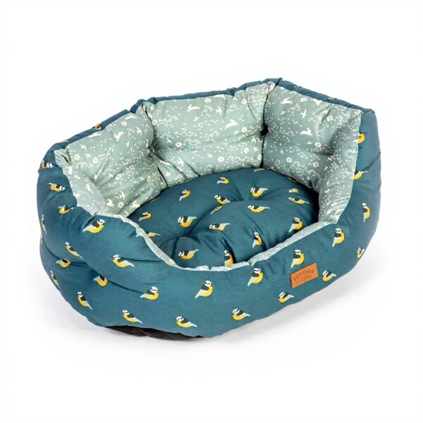 Panier pour chien FatFace durable bleu sarcelle oiseaux