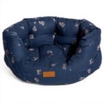 FatFace Lit Durable Chien Chiot Floral Bleu Marine 76 cm