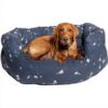 FatFace Lit Durable Chien Chiot Floral Bleu Marine 76 cm