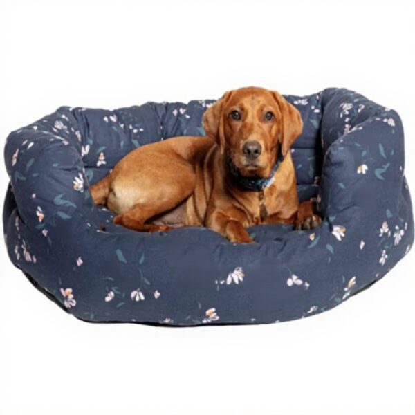 FatFace Lit Durable Chien Chiot Floral Bleu Marine 76 cm