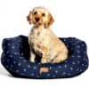FatFace Panier Chien Abeilles Bleu Marine Profond Lavable