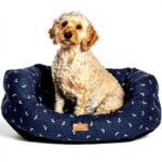 FatFace Panier Chien Abeilles Bleu Marine Profond Lavable