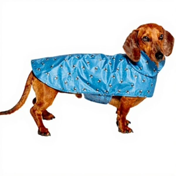 Manteau de pluie chien imperméable FatFace pois 55 cm bleu