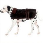 Manteau chien FatFace coton ciré doublure carreaux orange