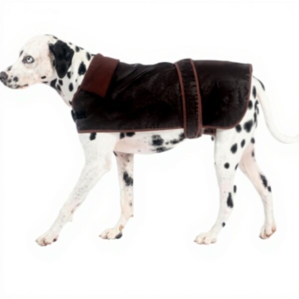 Manteau chien FatFace coton ciré doublure carreaux orange