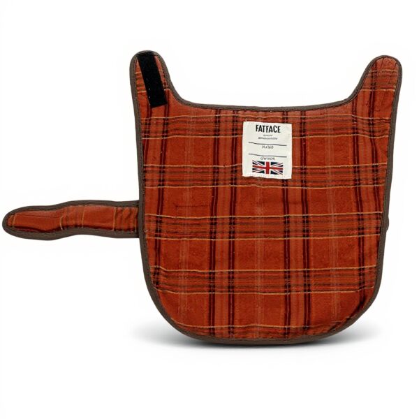 Manteau chien FatFace coton ciré doublure carreaux orange