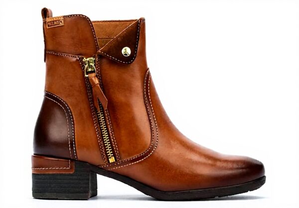 Bottines à talon Pikolinos cuir Malaga femme couleur Brandy