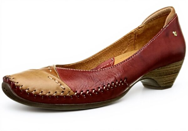 Escarpins Pikolinos Femme Tabarca Cuir Compensé Rouge Sandia