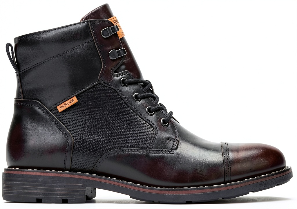 Bottines homme Pikolinos en cuir, vue rapprochée sur fond urbain