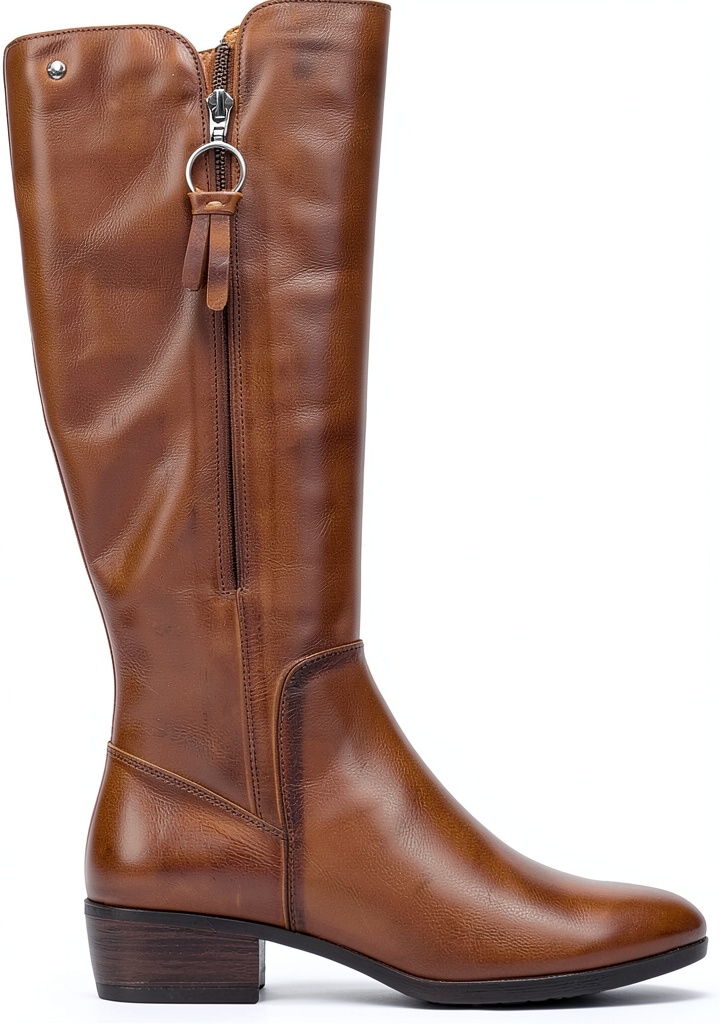 'Bottes Pikolinos Daroca en cuir brun sur un fond neutre'