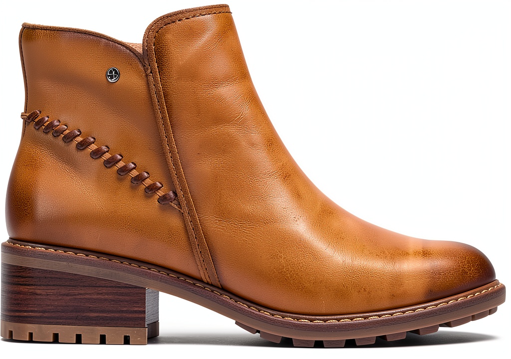 Bottines Pikolinos en cuir vue de côté sur fond neutre