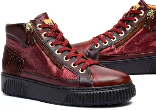 Chaussures femme Pikolinos noir rouge confortable semelle-3