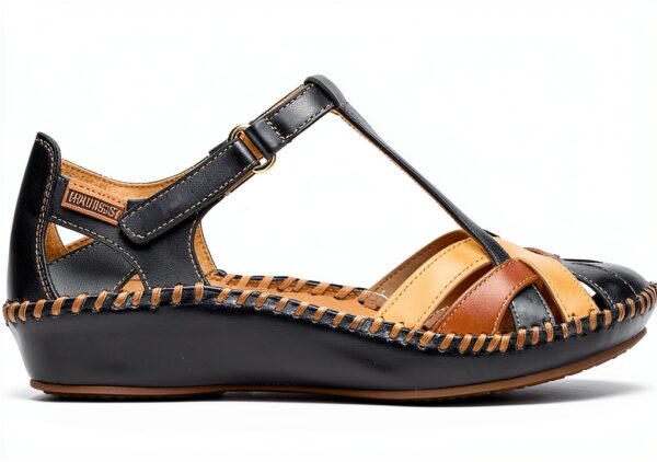 Pikolinos Sandales Femme Cuir Confortable Bleu Champagne-2