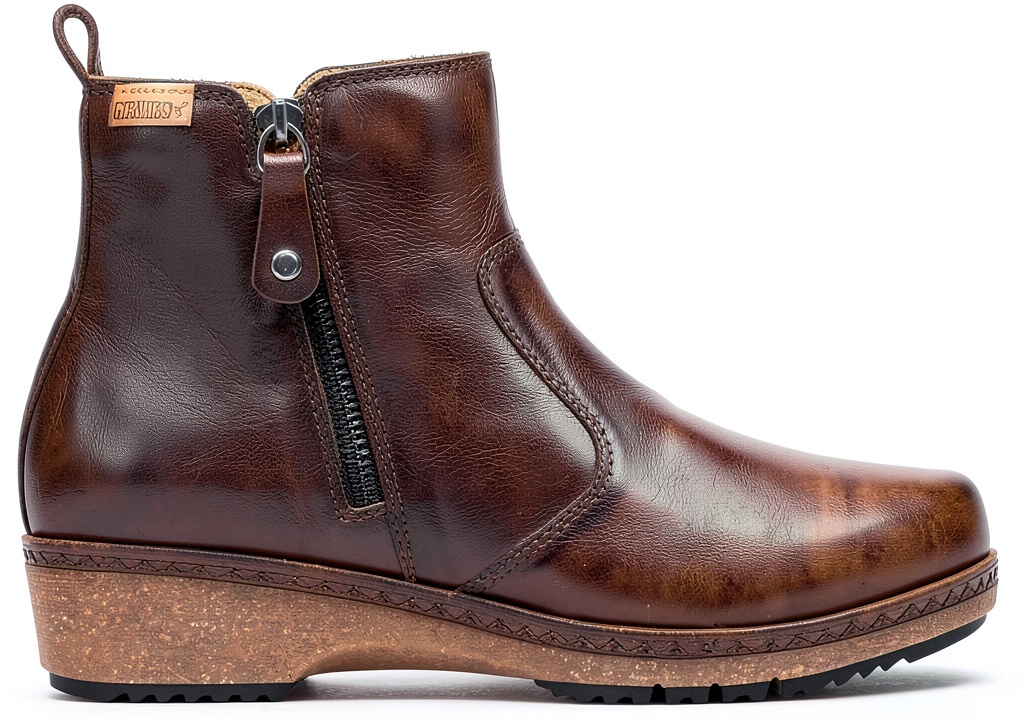 Bottines Pikolinos Granada en cuir véritable sur fond neutre