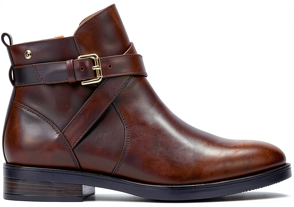 Bottines Pikolinos pour femme en cuir véritable sur fond neutre