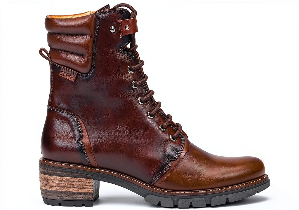 Bottines Pikolinos SAN Sebastia en cuir Auburn sur fond neutre