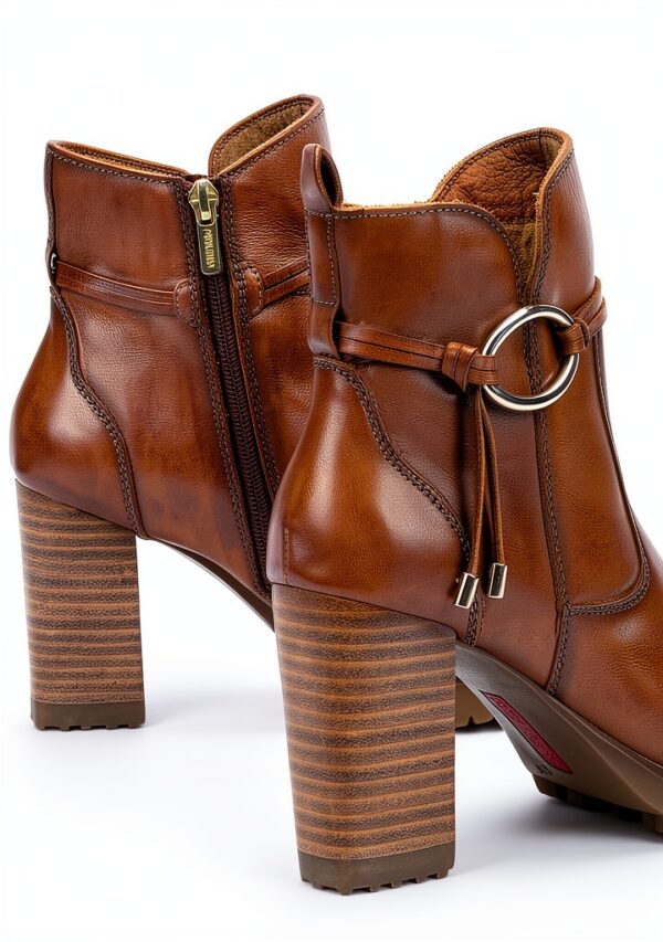 Bottines femme Pikolinos cuir talon confortable marron noir-4