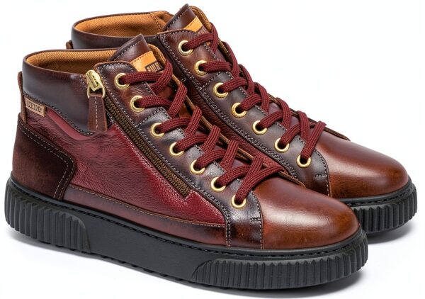 Chaussures femme Pikolinos noir rouge confortable semelle-1