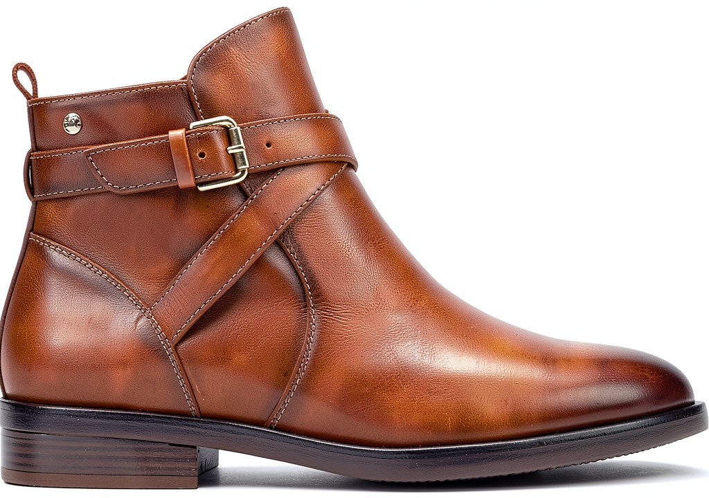 Bottines Pikolinos PUERTOLLANO en cuir véritable de couleur Brandy