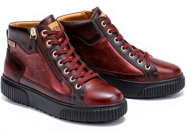 Chaussures femme Pikolinos noir rouge confortable semelle-5