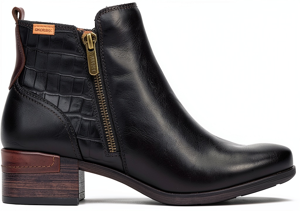 Bottines Pikolinos Malaga en cuir noir portées avec un jean