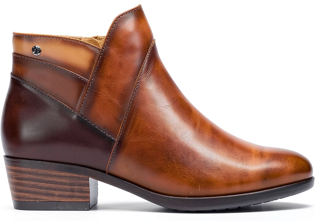 'Bottines Pikolinos en cuir noir portées avec une tenue de bureau'