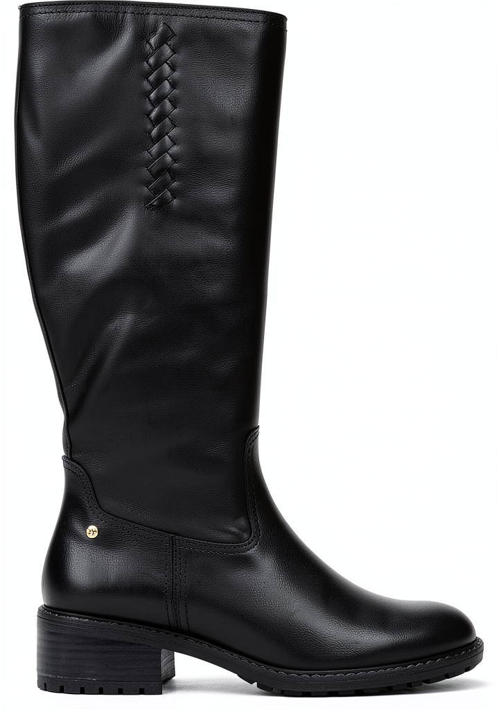Bottes Pikolinos Medina en cuir vue de côté sur fond neutre