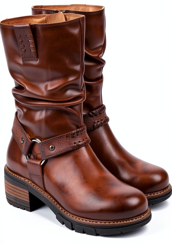 Bottes femme cuir élégantes confortables pour quotidien-1