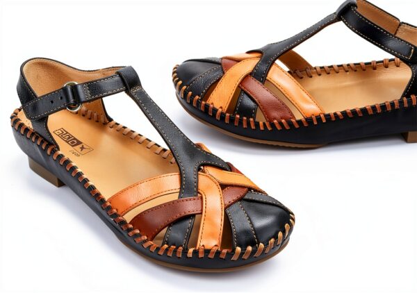 Pikolinos Sandales Femme Cuir Confortable Bleu Champagne-7