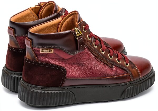 Chaussures femme Pikolinos noir rouge confortable semelle-2