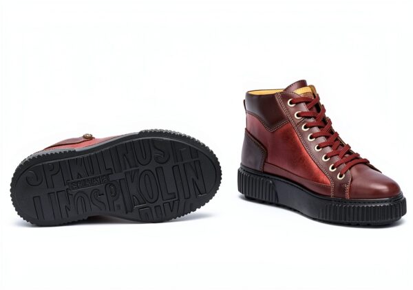 Chaussures femme Pikolinos noir rouge confortable semelle-4