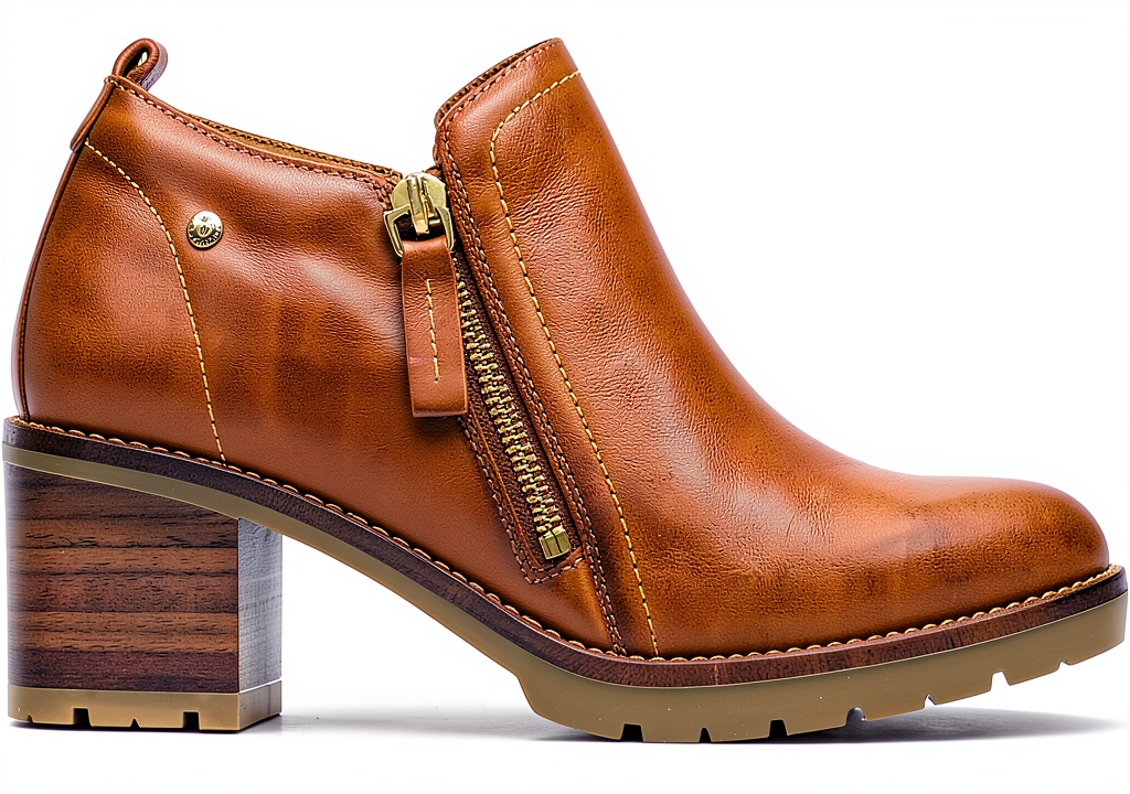 'Bottines Pikolinos LLANES en cuir Brandy sur fond neutre'