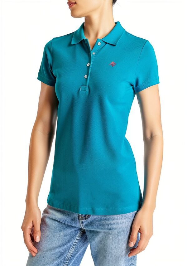 Aéropostale Polo Femme Aqua Dream 1788 - Tissu piqué col côtelé-2
