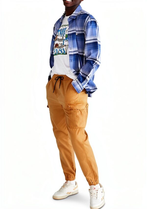 Pantalon cargo homme AEROPOSTALE modèle 4795 couleur Brun taille M-3