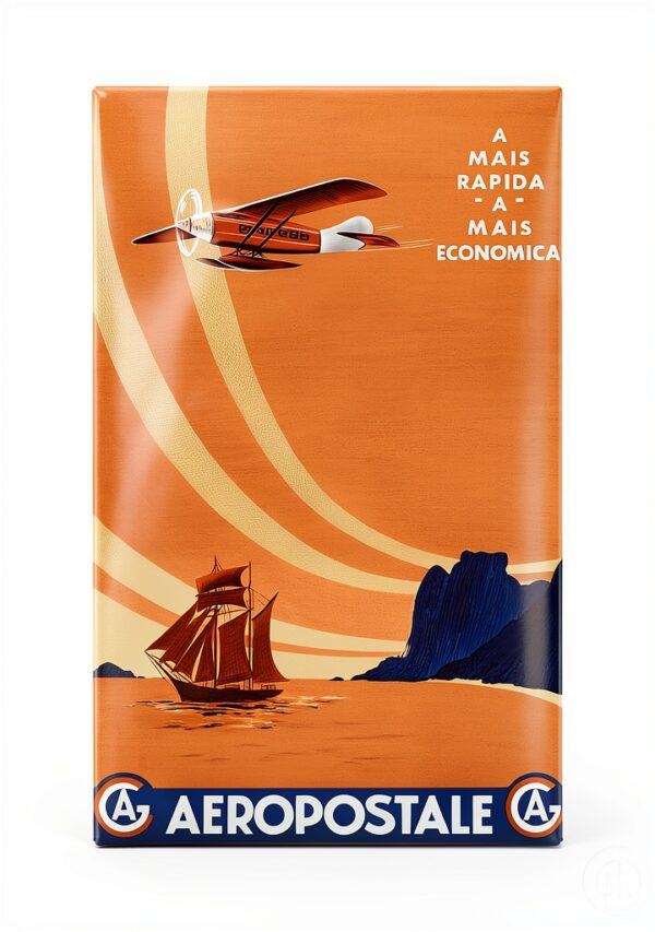 Affiche vintage Aéropostale Air France 1930 papier vergé 70x50 cm-0