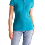 Aéropostale Polo Femme Aqua Dream 1788 - Tissu piqué col côtelé-0