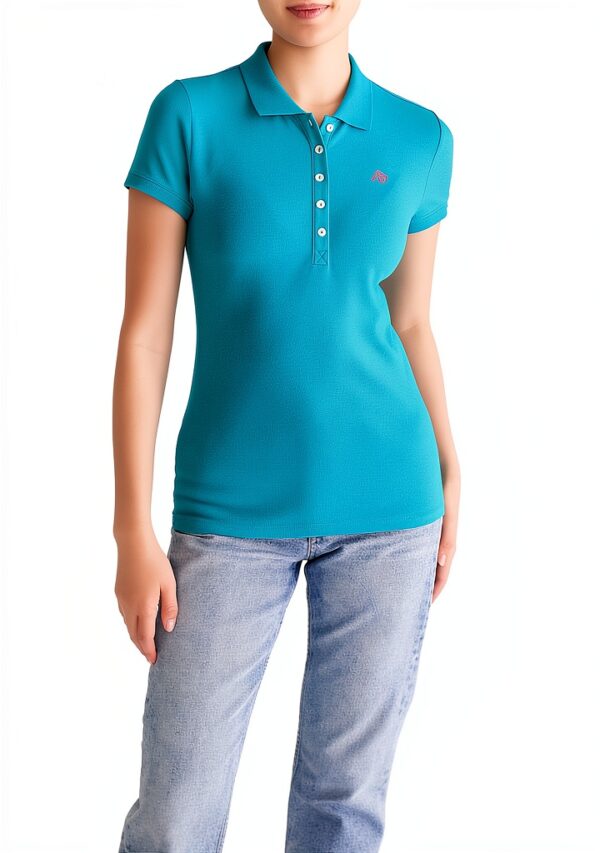 Aéropostale Polo Femme Aqua Dream 1788 - Tissu piqué col côtelé-0